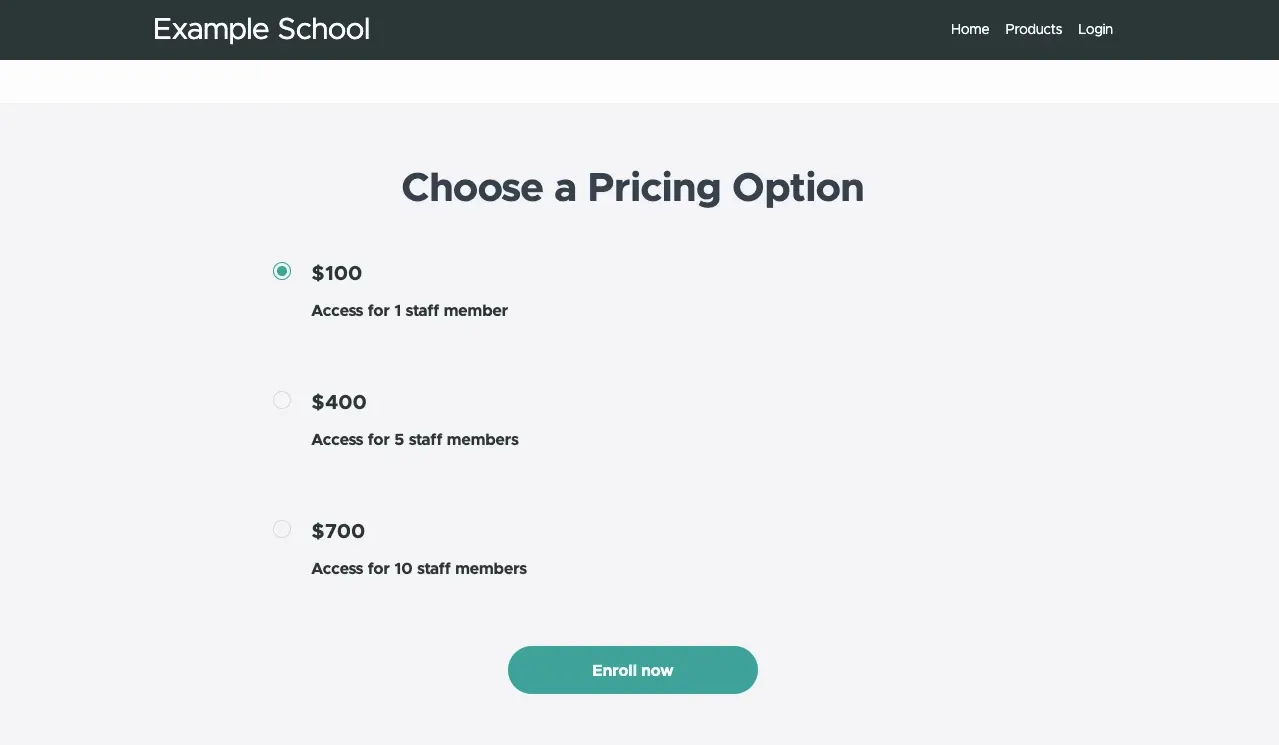 Bulk access Teachable pricing block screenshot