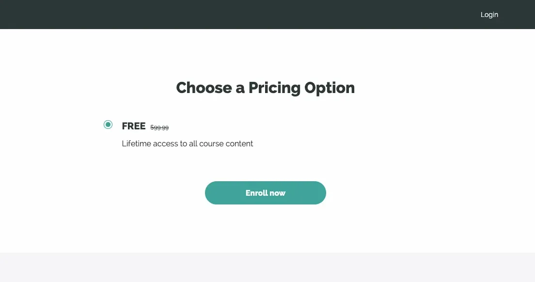 Free Teachable pricing block discount