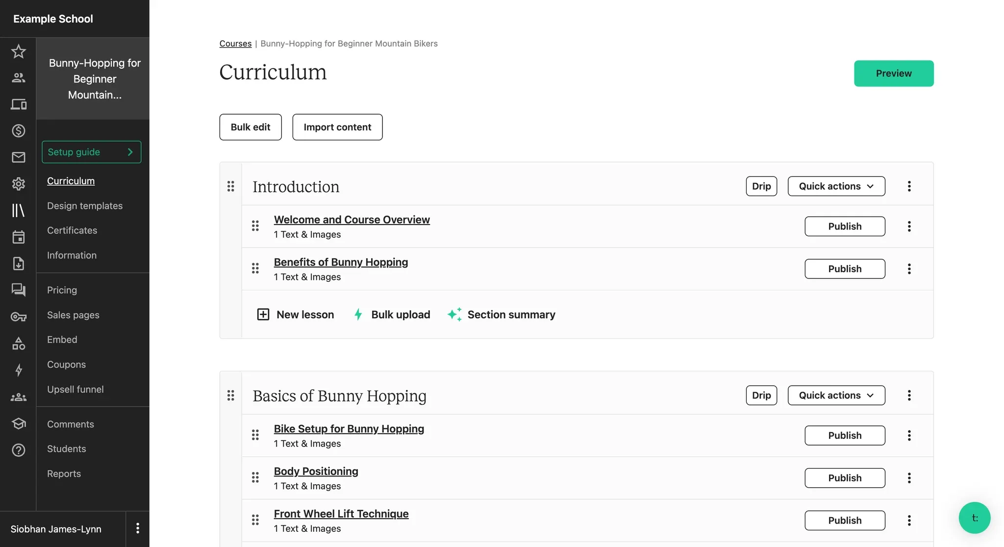 Teachable AI Course Outline Generator screenshot