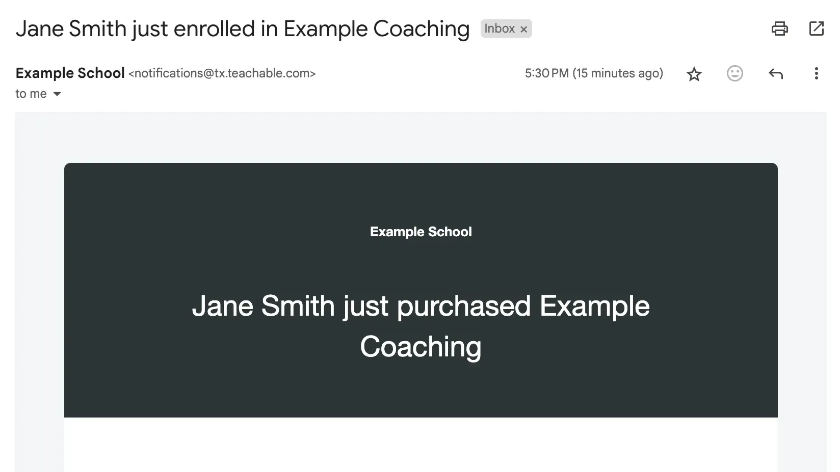 Teachable coaching enrollment confirmation