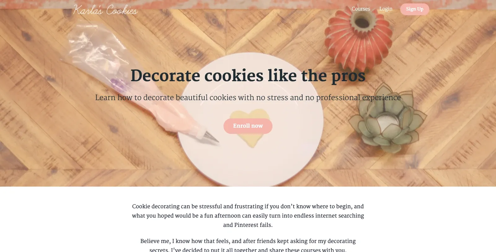 Teachable cookies example homepage