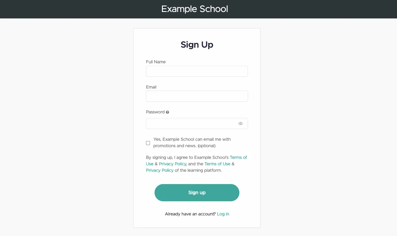 Teachable free sign-up page